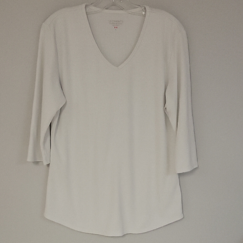 White 3/4 Sleeve Relaxed Blouse